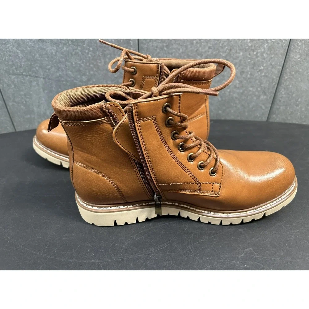 NWOB Steve Madden Men's P-Bowery Cognac Half-Zip Chukka Boots 8.5